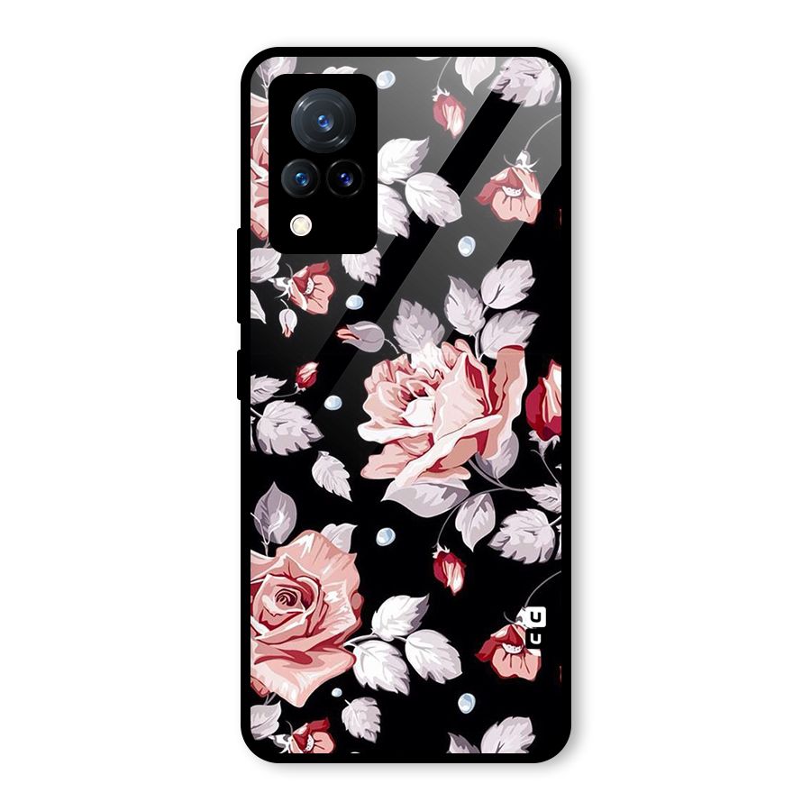 Artsy Floral Glass Back Case for Vivo V21 5G
