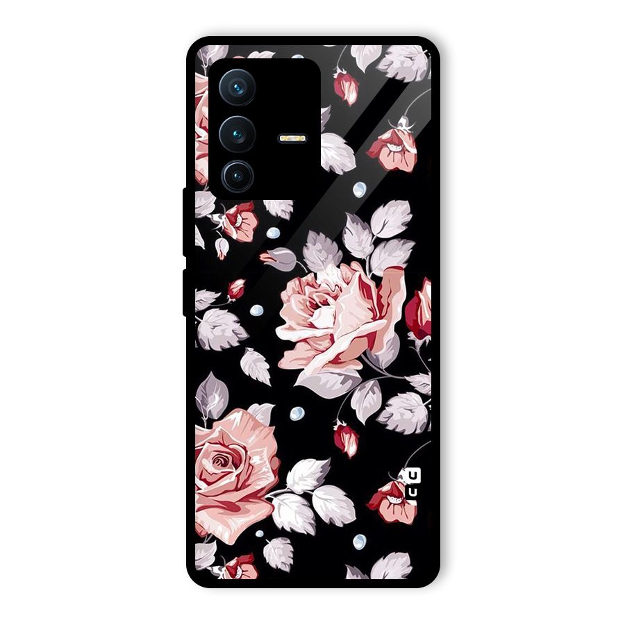 Artsy Floral Glass Back Case for Vivo V23 Pro