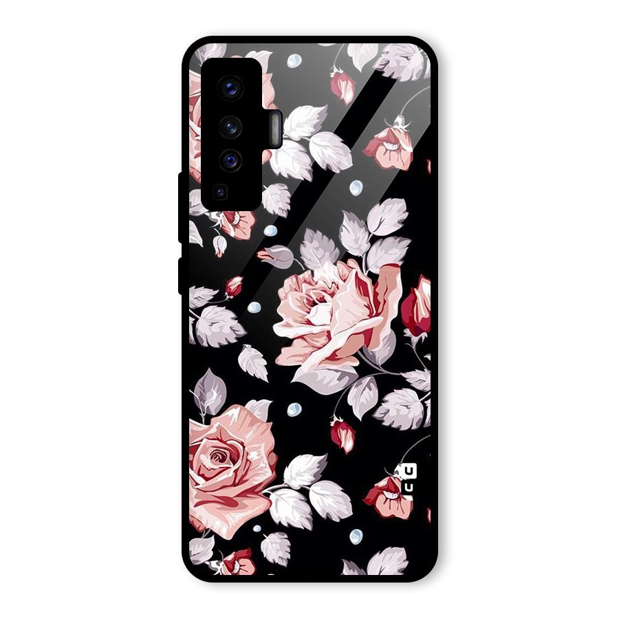 Artsy Floral Glass Back Case for Vivo X50