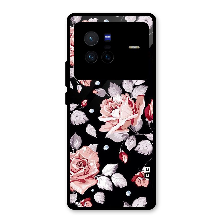 Artsy Floral Glass Back Case for Vivo X80
