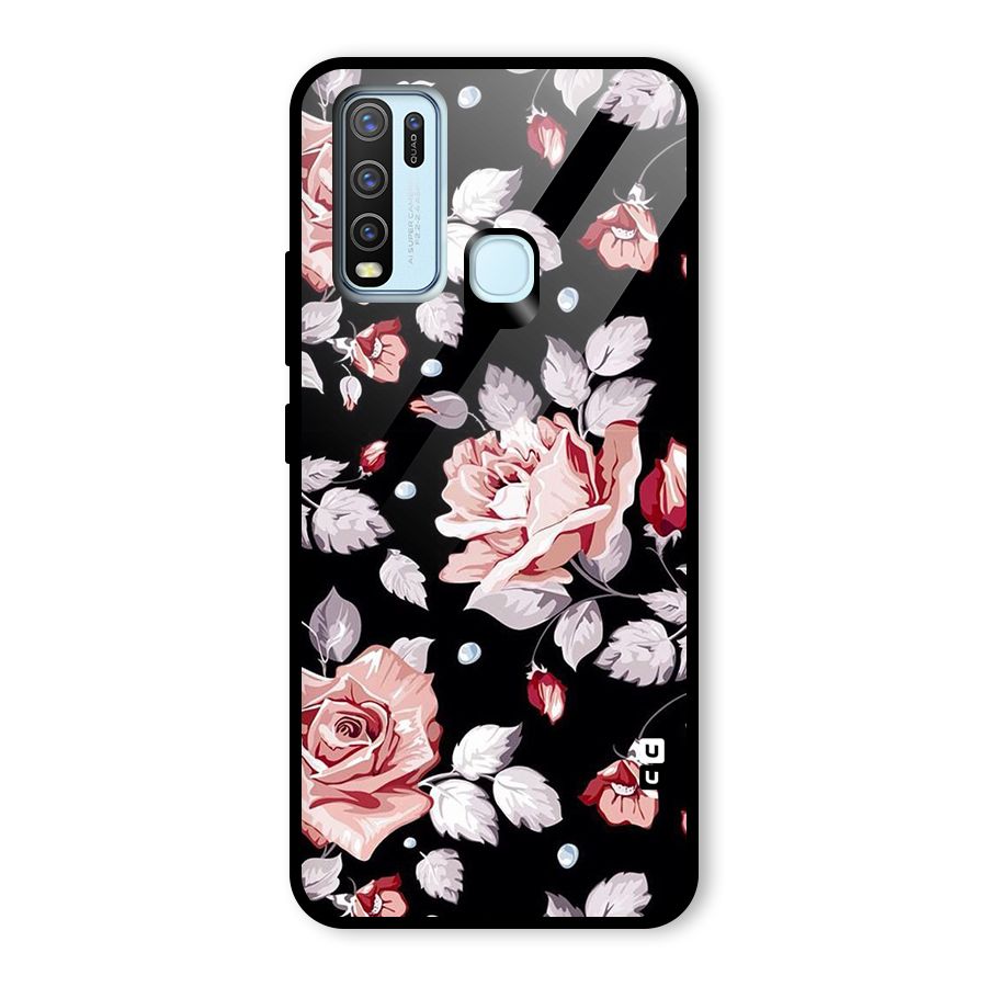 Artsy Floral Glass Back Case for Vivo Y30