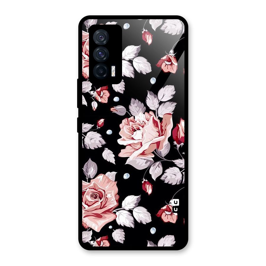 Artsy Floral Glass Back Case for Vivo iQOO 7 5G