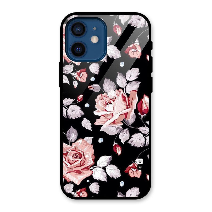 Artsy Floral Glass Back Case for iPhone 12 Mini