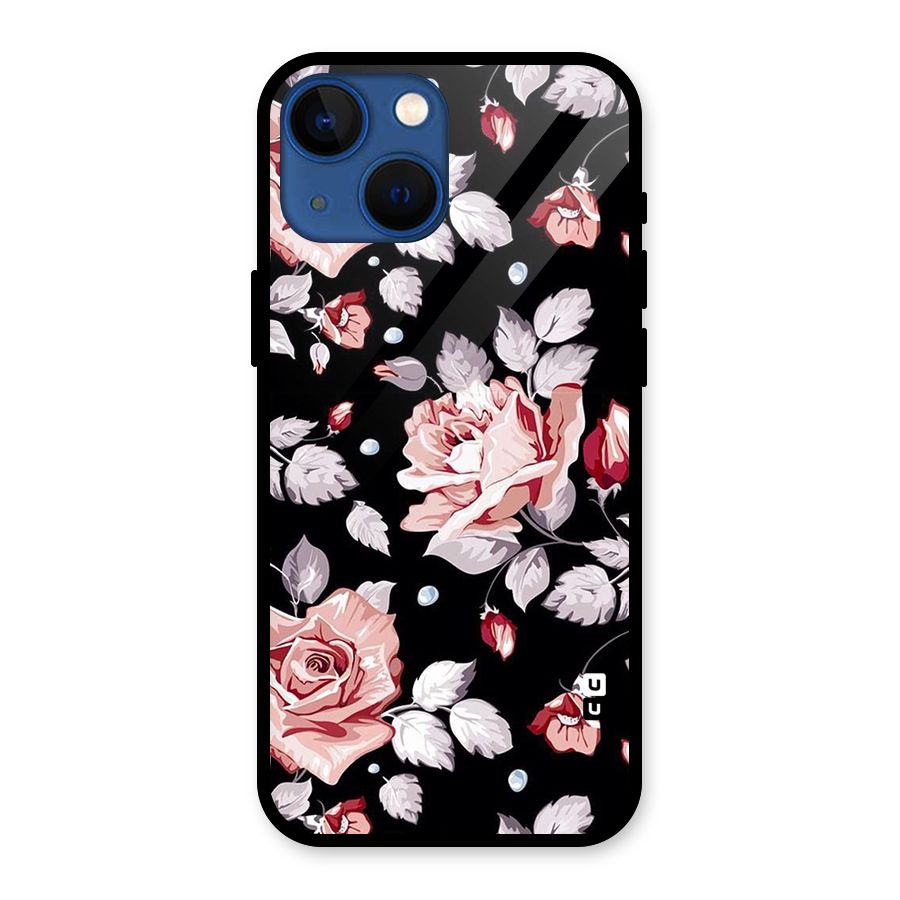 Artsy Floral Glass Back Case for iPhone 13 Mini