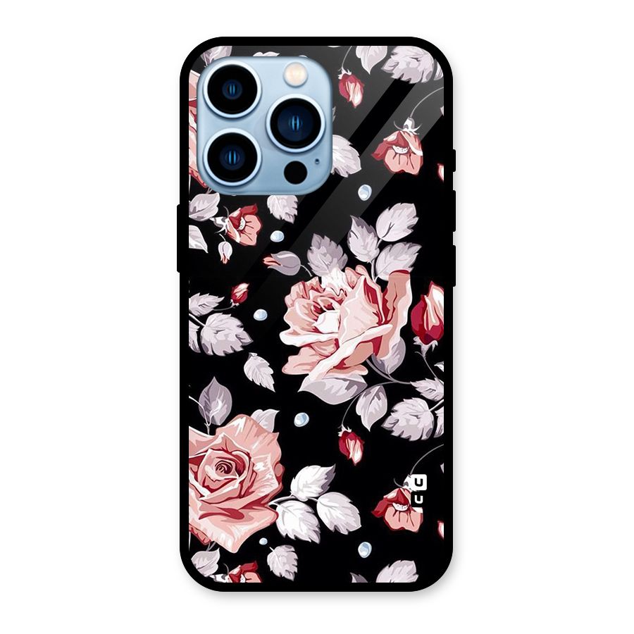 Artsy Floral Glass Back Case for iPhone 13 Pro