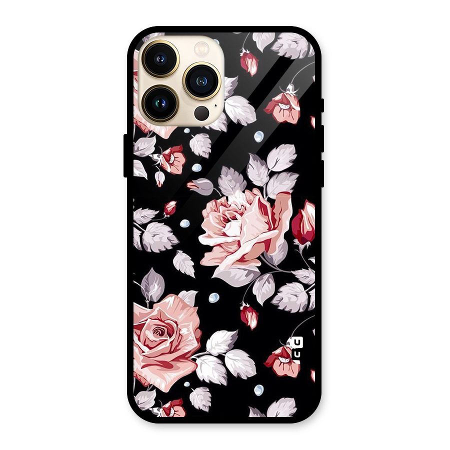Artsy Floral Glass Back Case for iPhone 13 Pro Max
