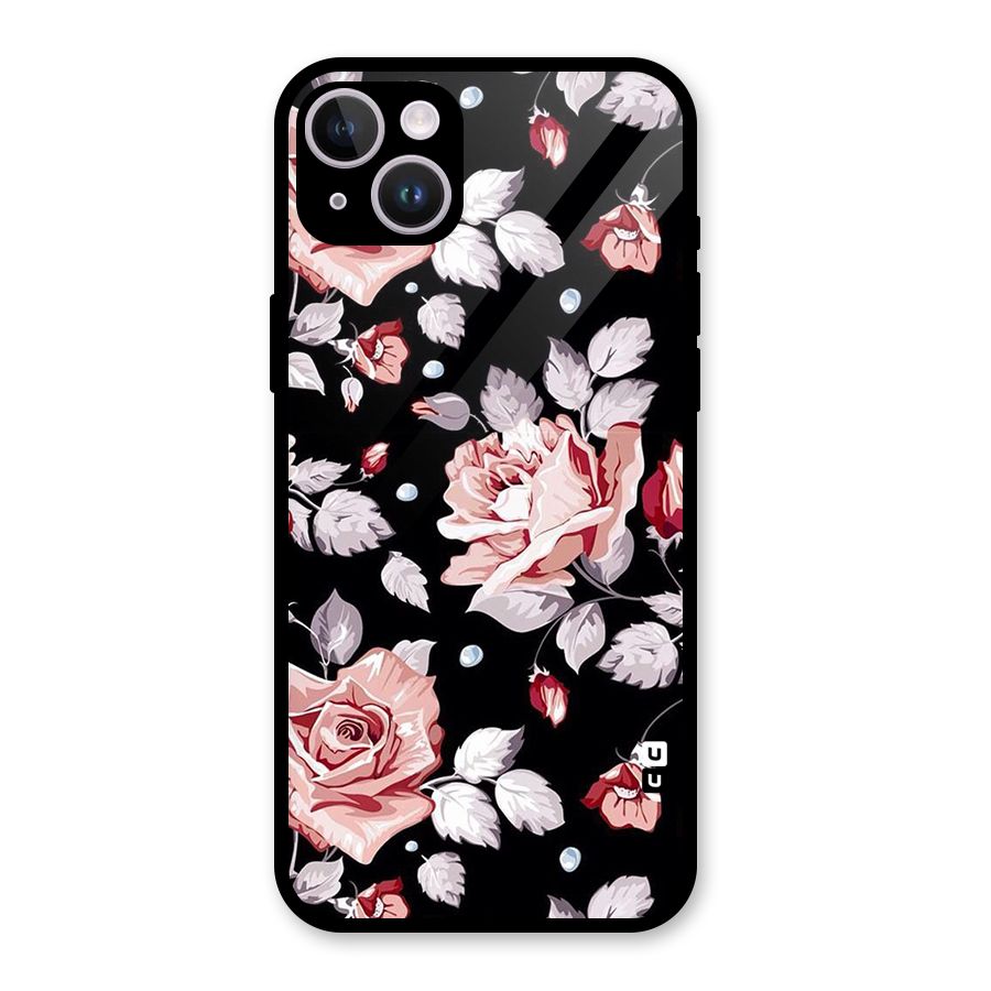 Artsy Floral Glass Back Case for iPhone 14 Plus