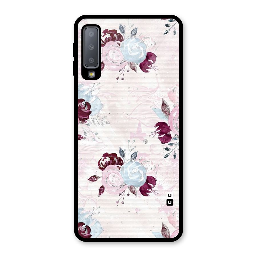 Artsy Florasy Glass Back Case for Galaxy A7 (2018)