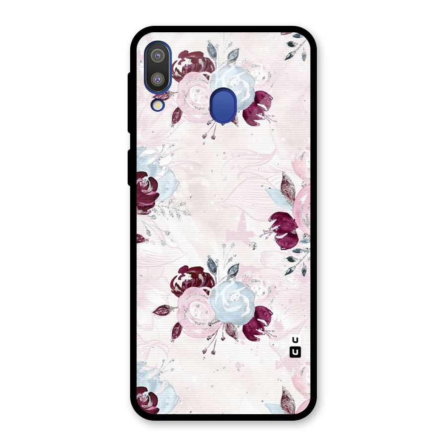 Artsy Florasy Glass Back Case for Galaxy M20