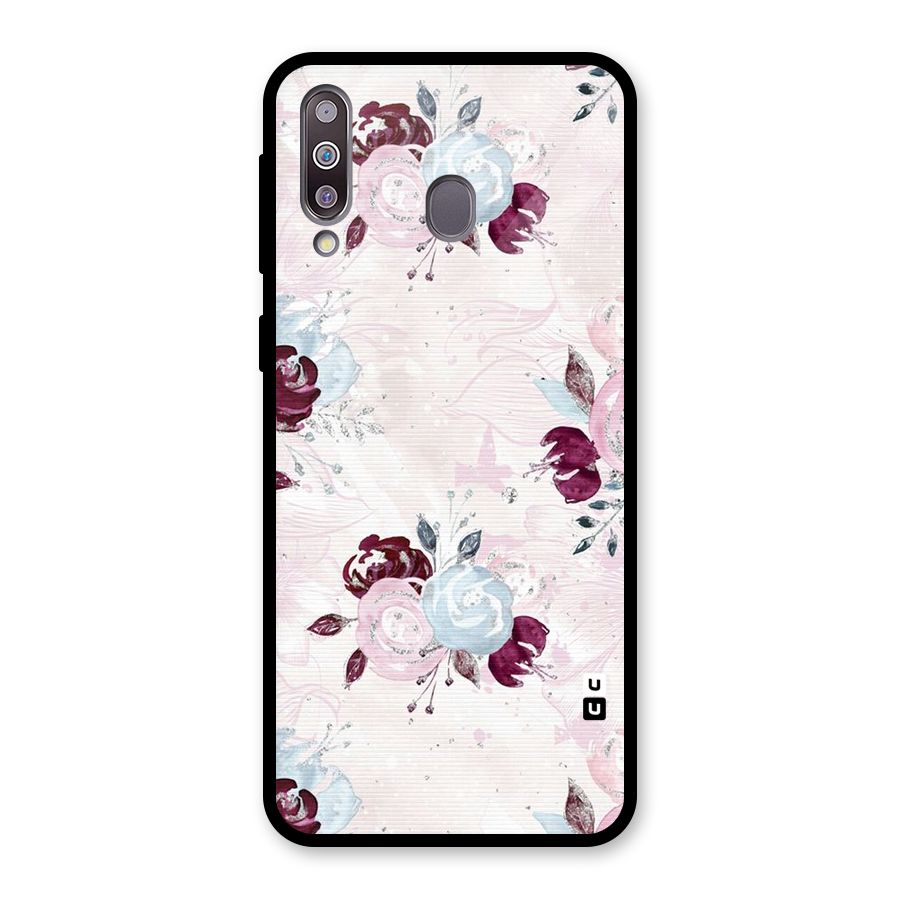 Artsy Florasy Glass Back Case for Galaxy M30