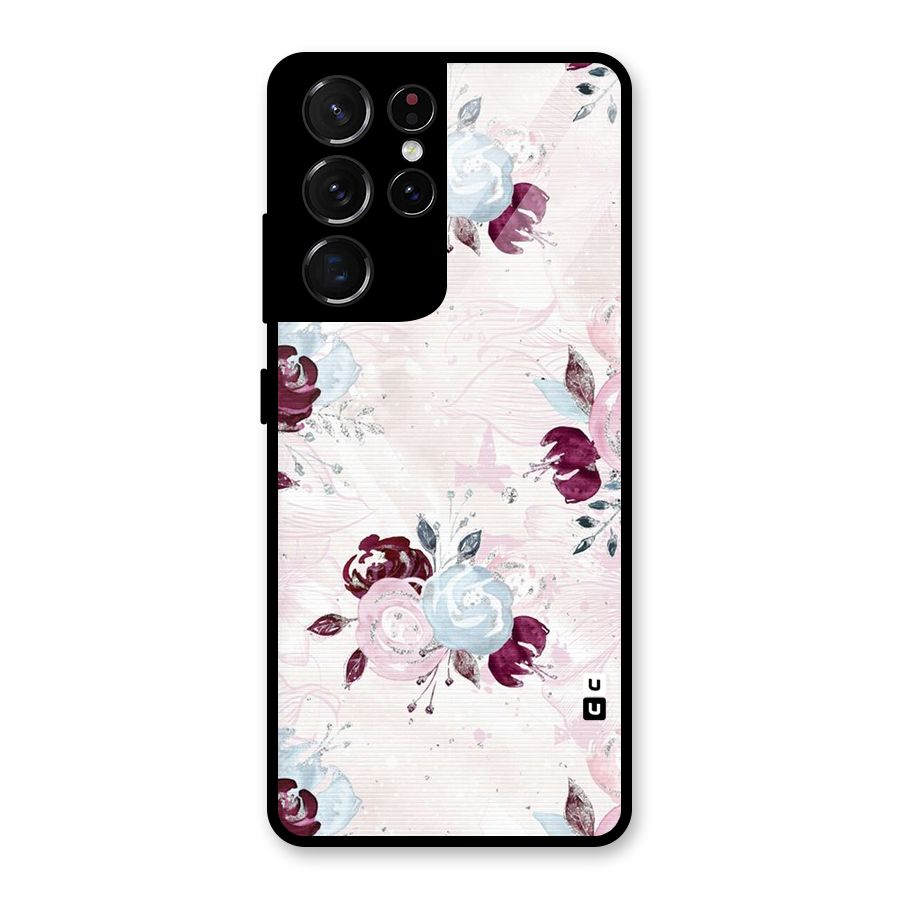 Artsy Florasy Glass Back Case for Galaxy S21 Ultra 5G