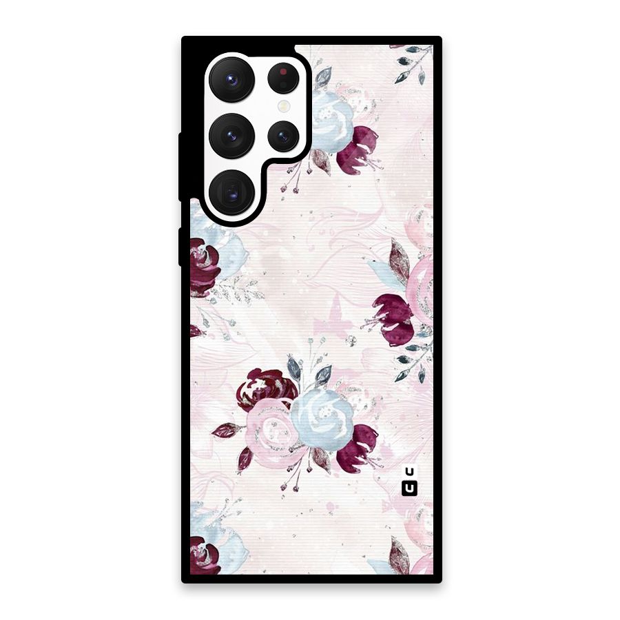 Artsy Florasy Glass Back Case for Galaxy S22 Ultra 5G