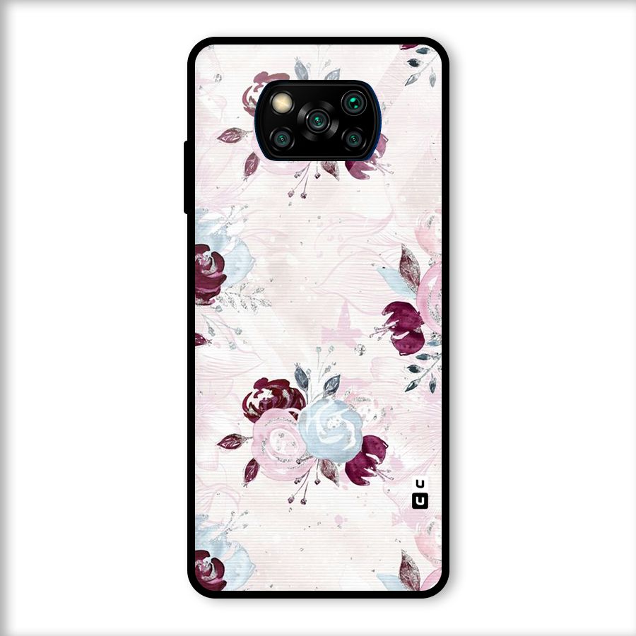 Artsy Florasy Glass Back Case for Poco X3