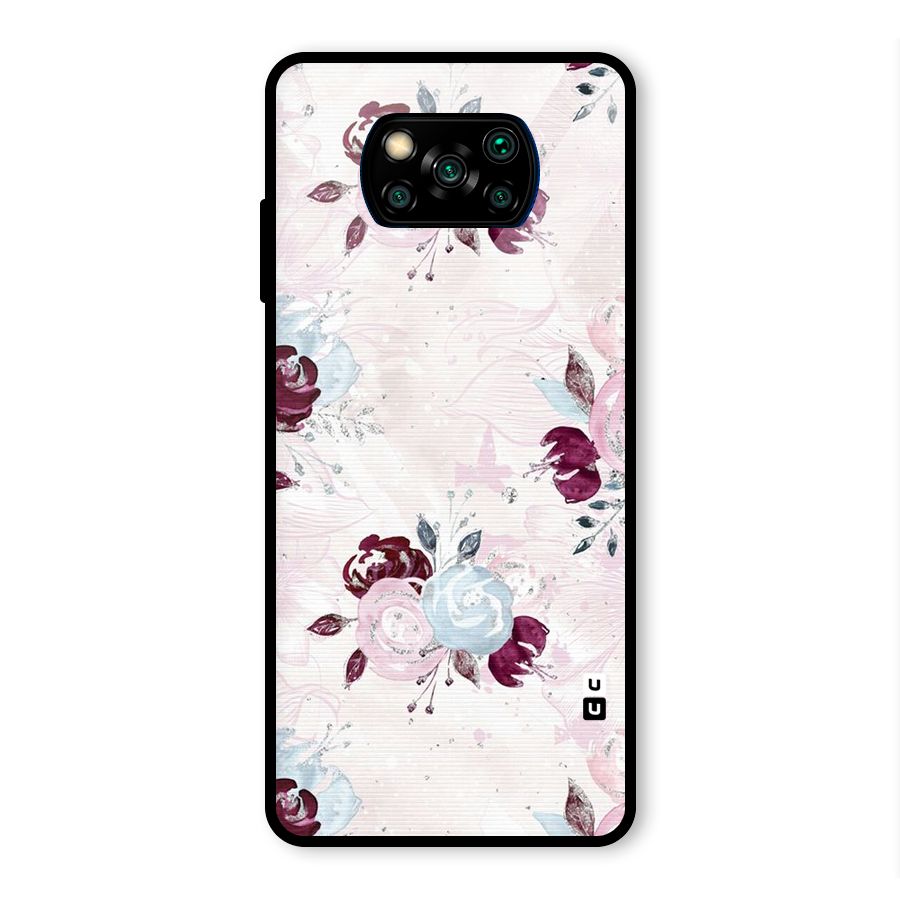 Artsy Florasy Glass Back Case for Poco X3 Pro
