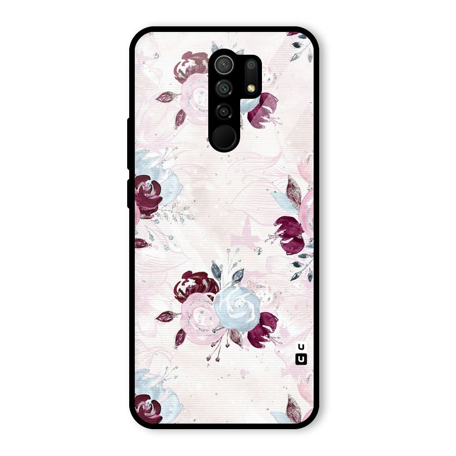 Artsy Florasy Glass Back Case for Redmi 9 Prime