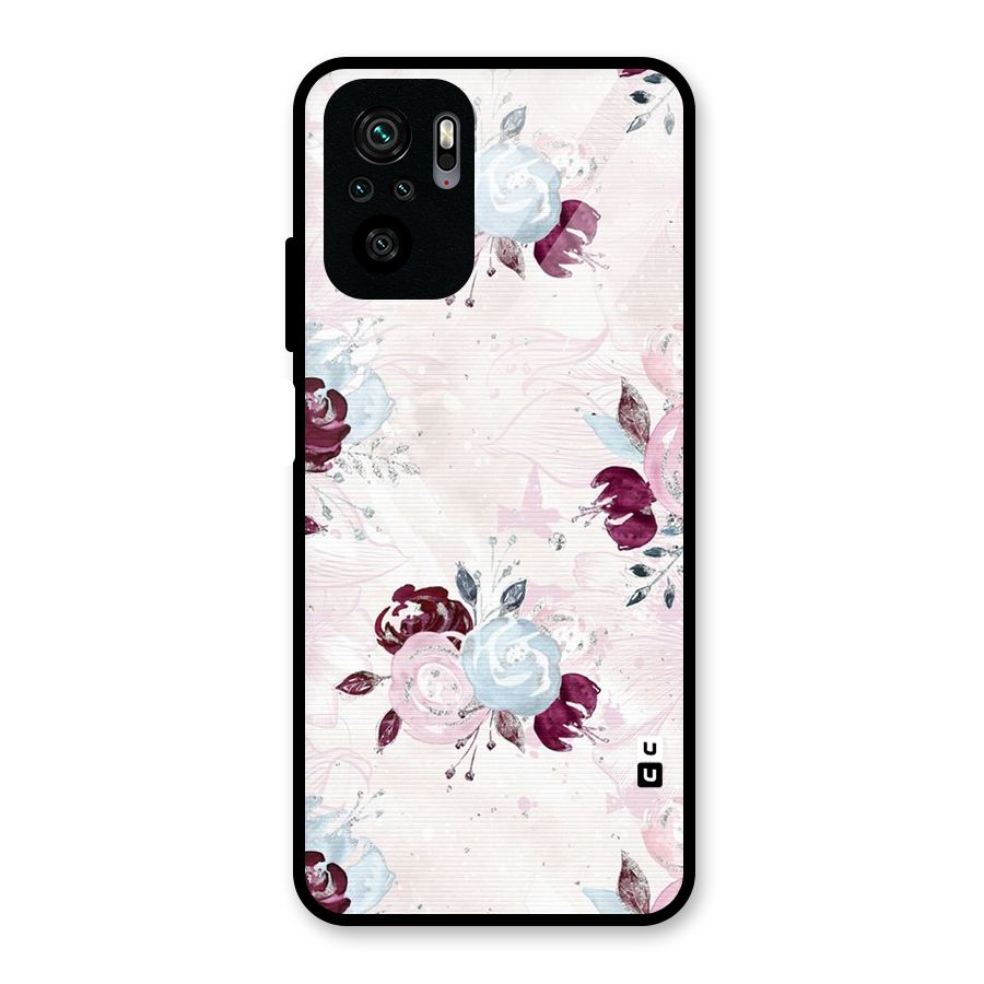Artsy Florasy Glass Back Case for Redmi Note 10S