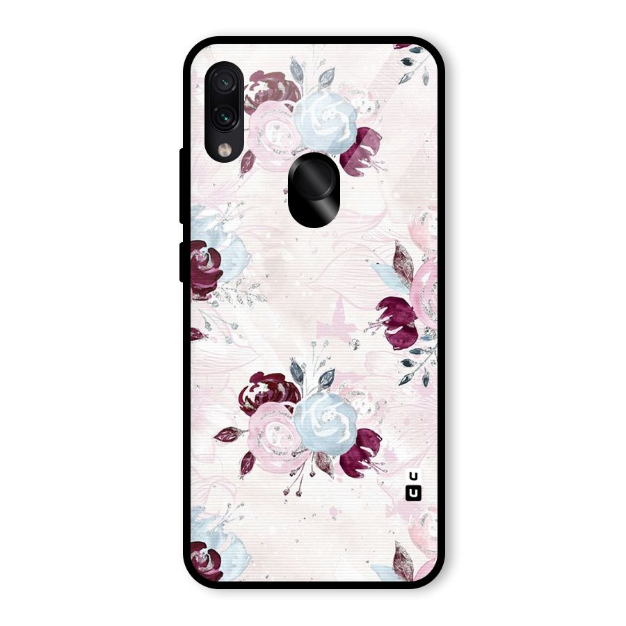 Artsy Florasy Glass Back Case for Redmi Note 7S