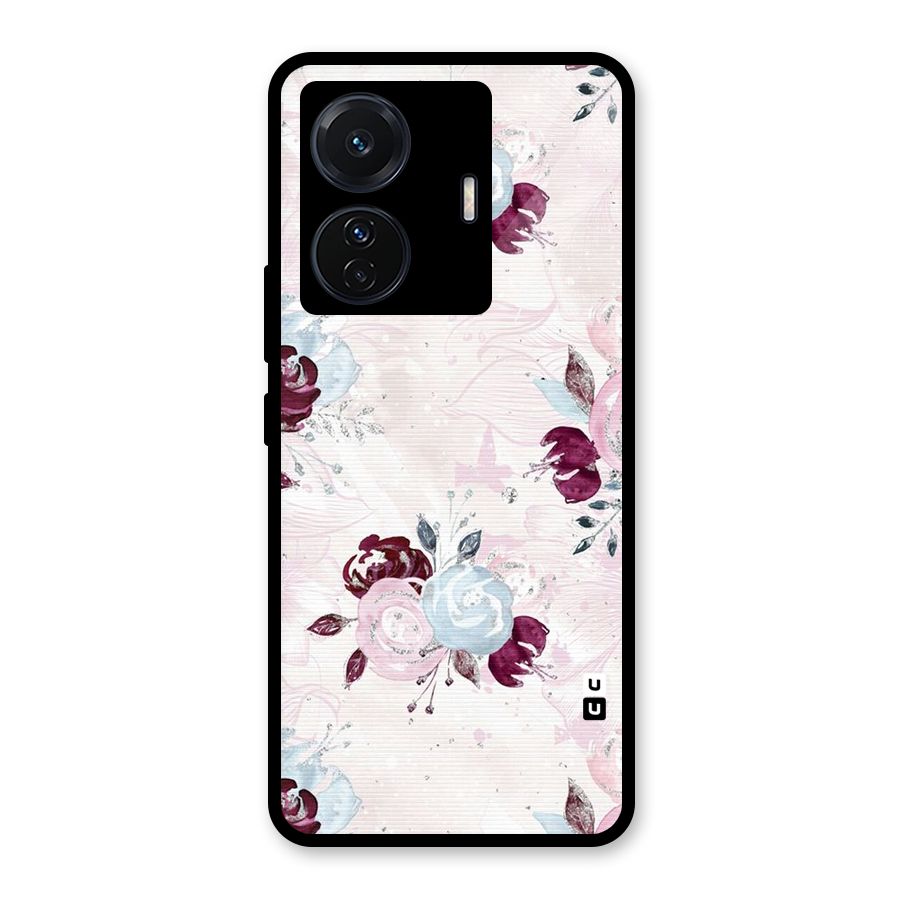 Artsy Florasy Glass Back Case for Vivo T1 Pro