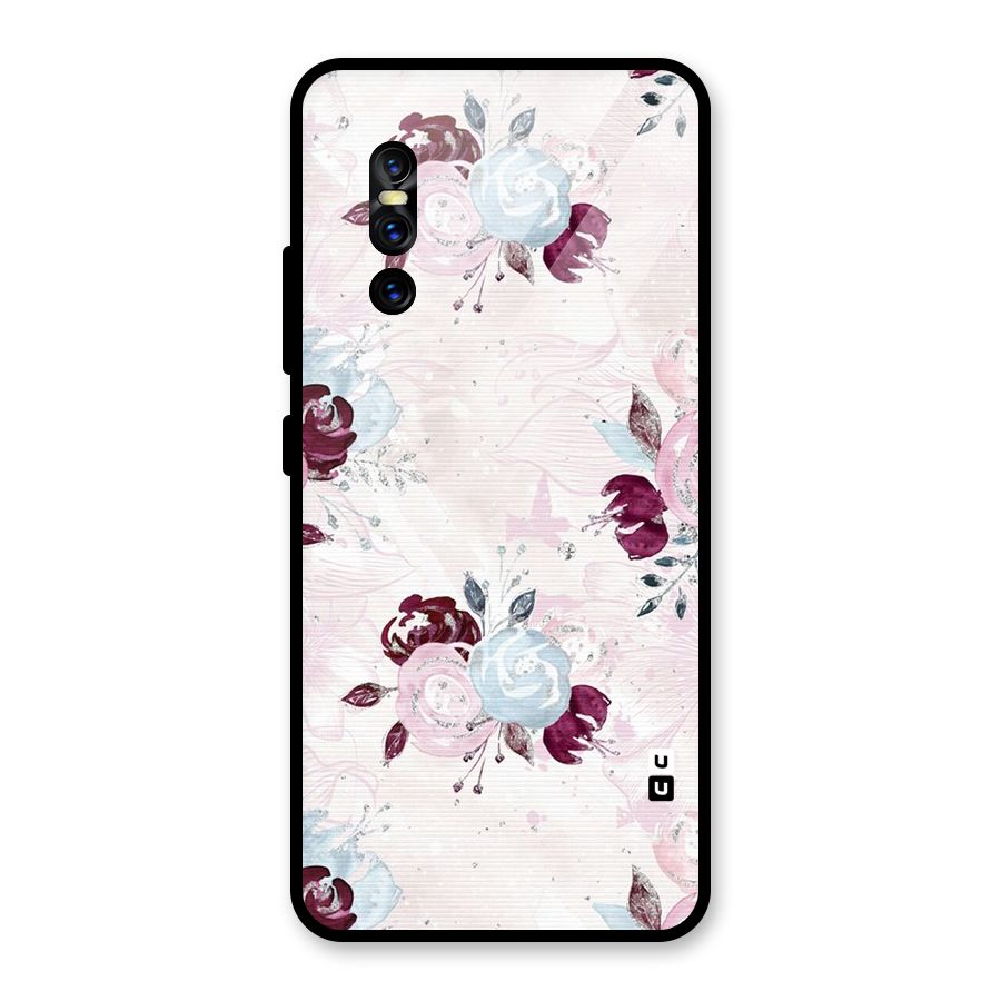 Artsy Florasy Glass Back Case for Vivo V15 Pro