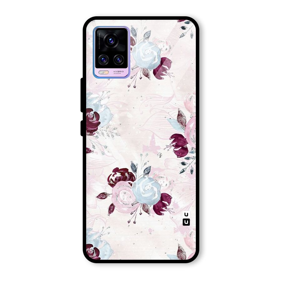Artsy Florasy Glass Back Case for Vivo V20 Pro