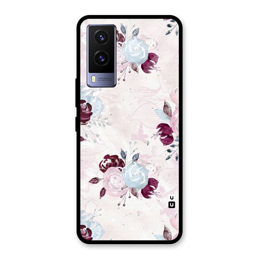 Artsy Florasy Glass Back Case for Vivo V21e 5G