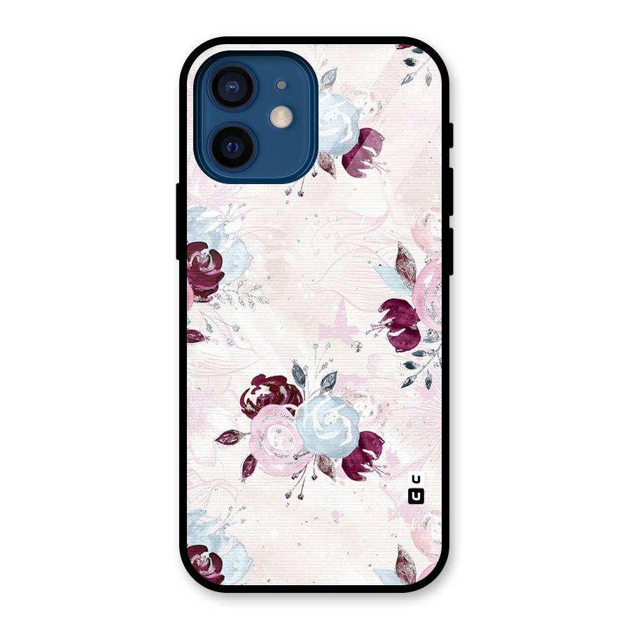 Artsy Florasy Glass Back Case for iPhone 12 Mini