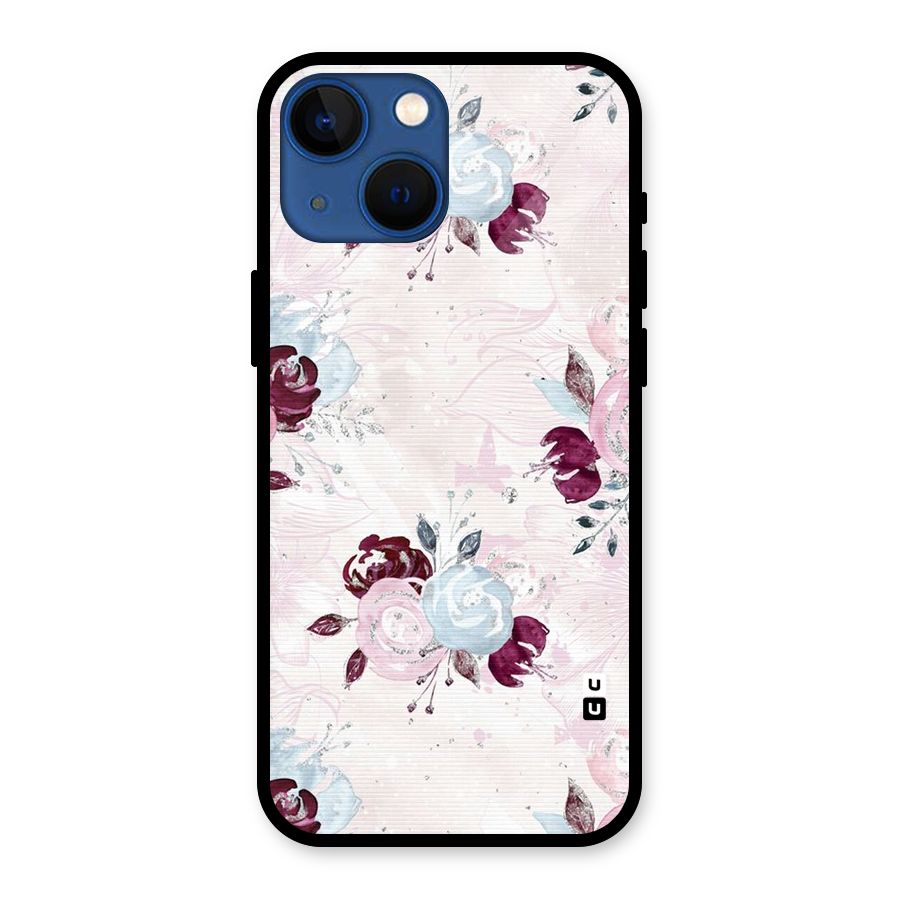 Artsy Florasy Glass Back Case for iPhone 13 Mini