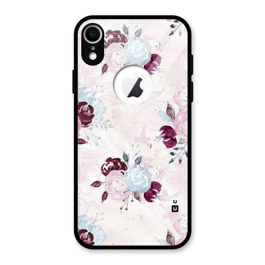 Artsy Florasy Glass Back Case for iPhone XR Logo Cut