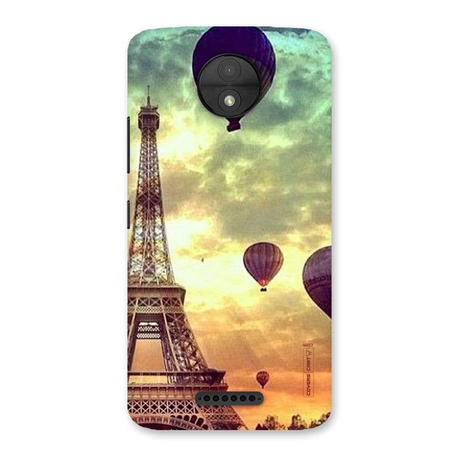 Artsy Hot Balloon And Tower Back Case for Moto C