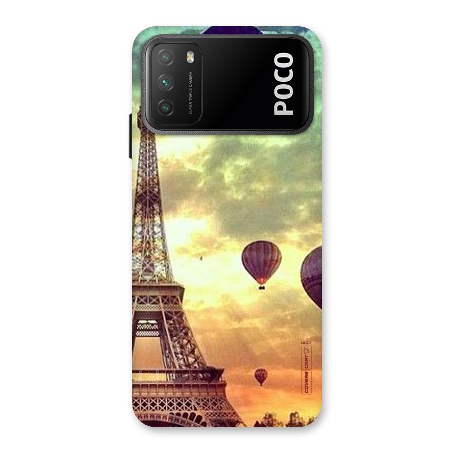 Artsy Hot Balloon And Tower Back Case for Poco M3