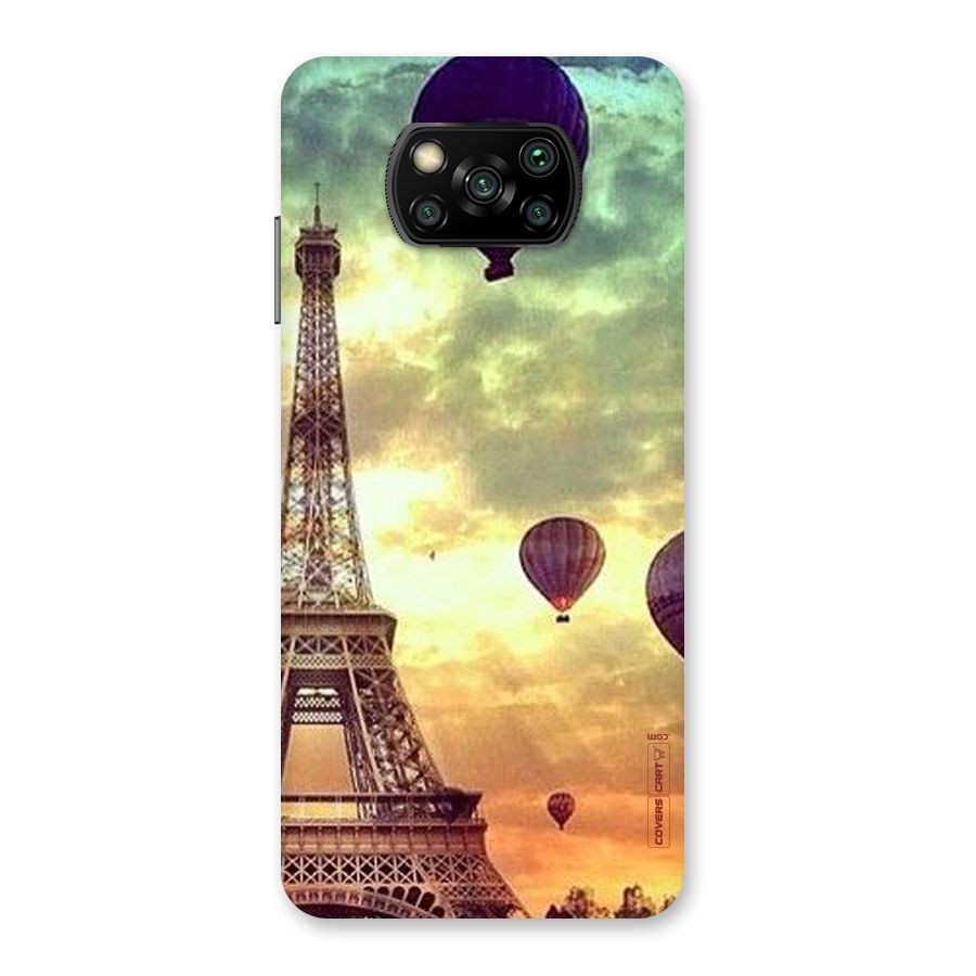 Artsy Hot Balloon And Tower Back Case for Poco X3