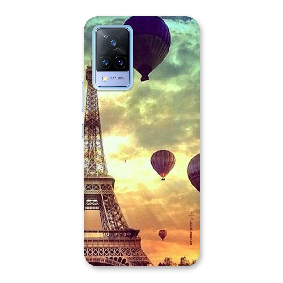 Artsy Hot Balloon And Tower Back Case for Vivo V21 5G