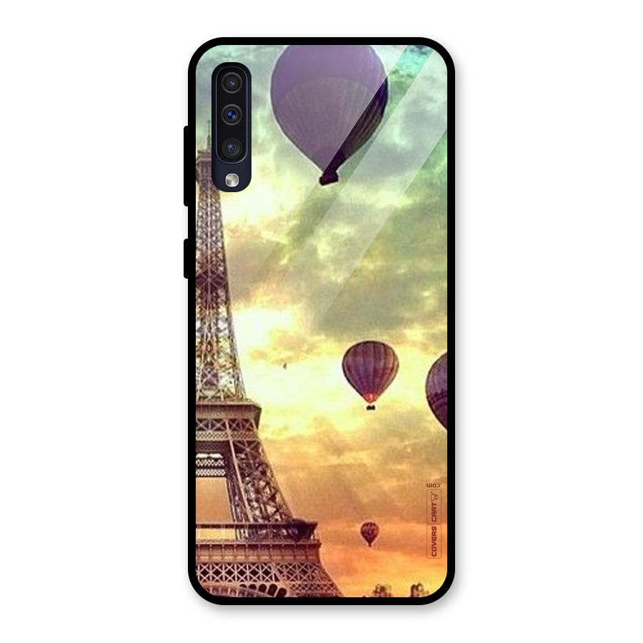 Artsy Hot Balloon And Tower Glass Back Case for Galaxy A50s