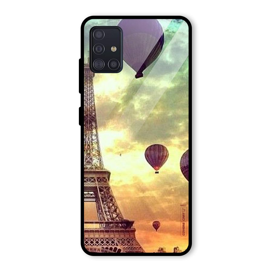 Artsy Hot Balloon And Tower Glass Back Case for Galaxy A51