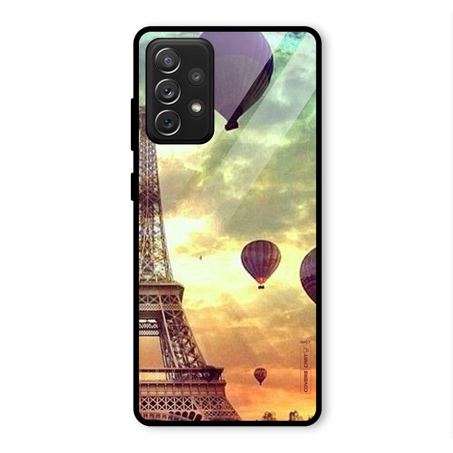 Artsy Hot Balloon And Tower Glass Back Case for Galaxy A72