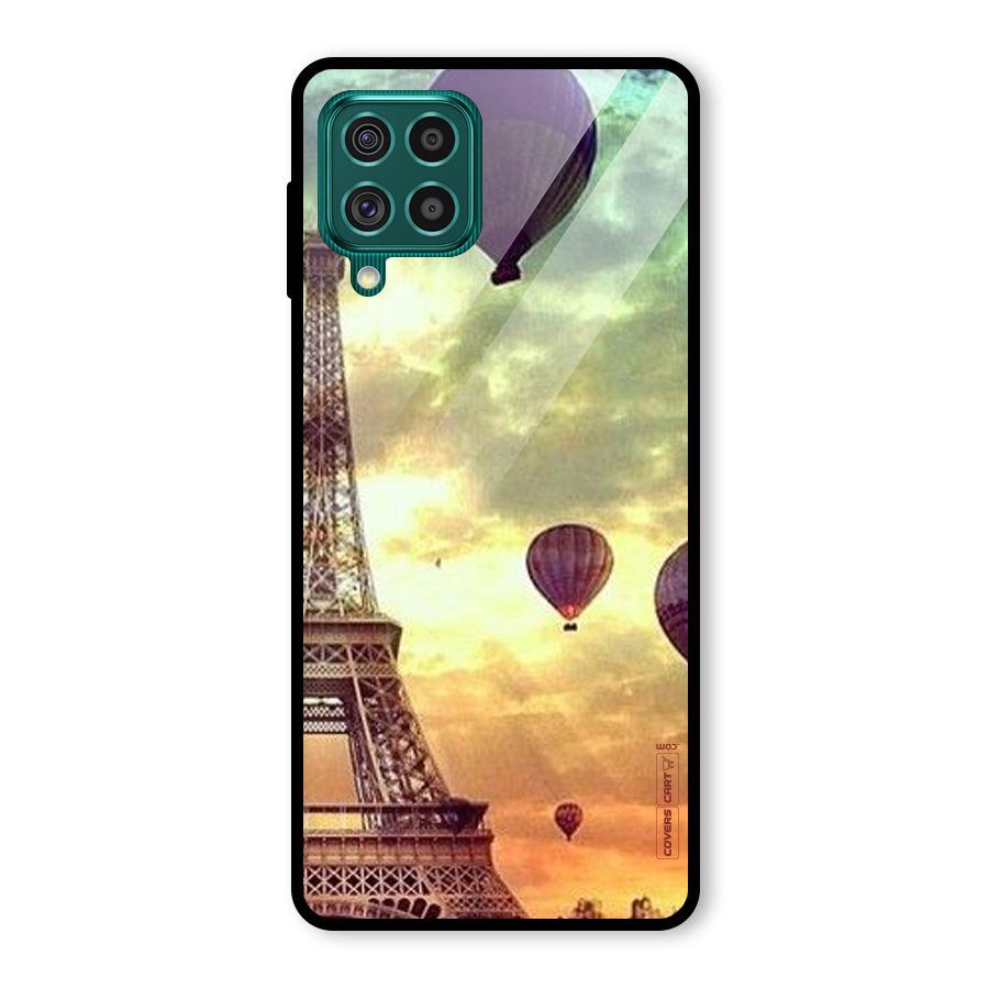 Artsy Hot Balloon And Tower Glass Back Case for Galaxy F62