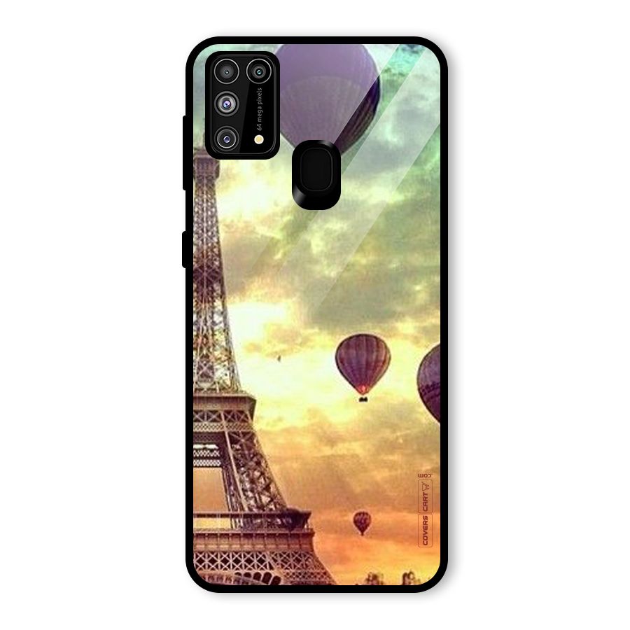 Artsy Hot Balloon And Tower Glass Back Case for Galaxy M31