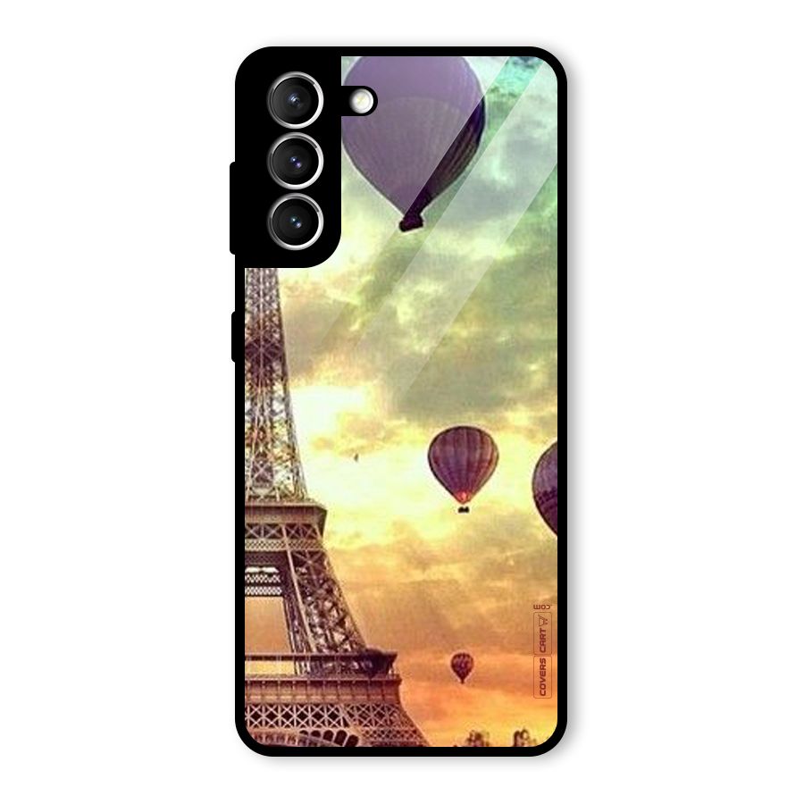 Artsy Hot Balloon And Tower Glass Back Case for Galaxy S21 5G