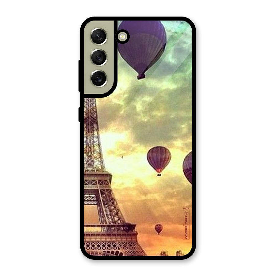 Artsy Hot Balloon And Tower Glass Back Case for Galaxy S21 FE 5G