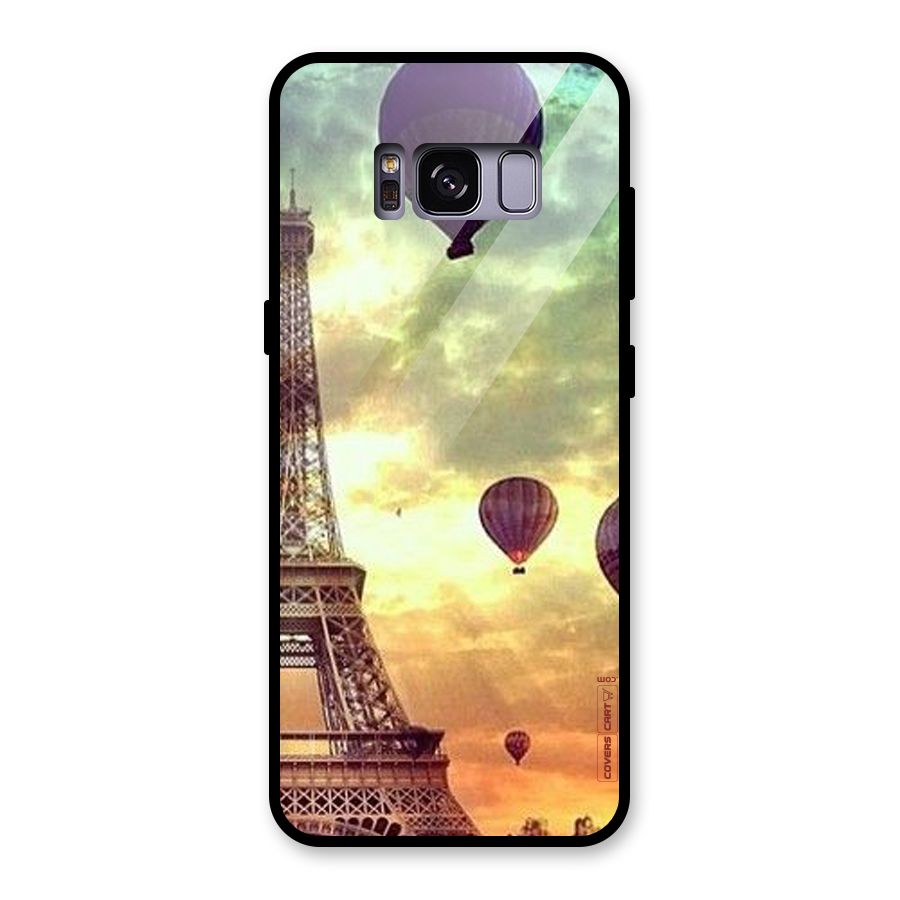 Artsy Hot Balloon And Tower Glass Back Case for Galaxy S8