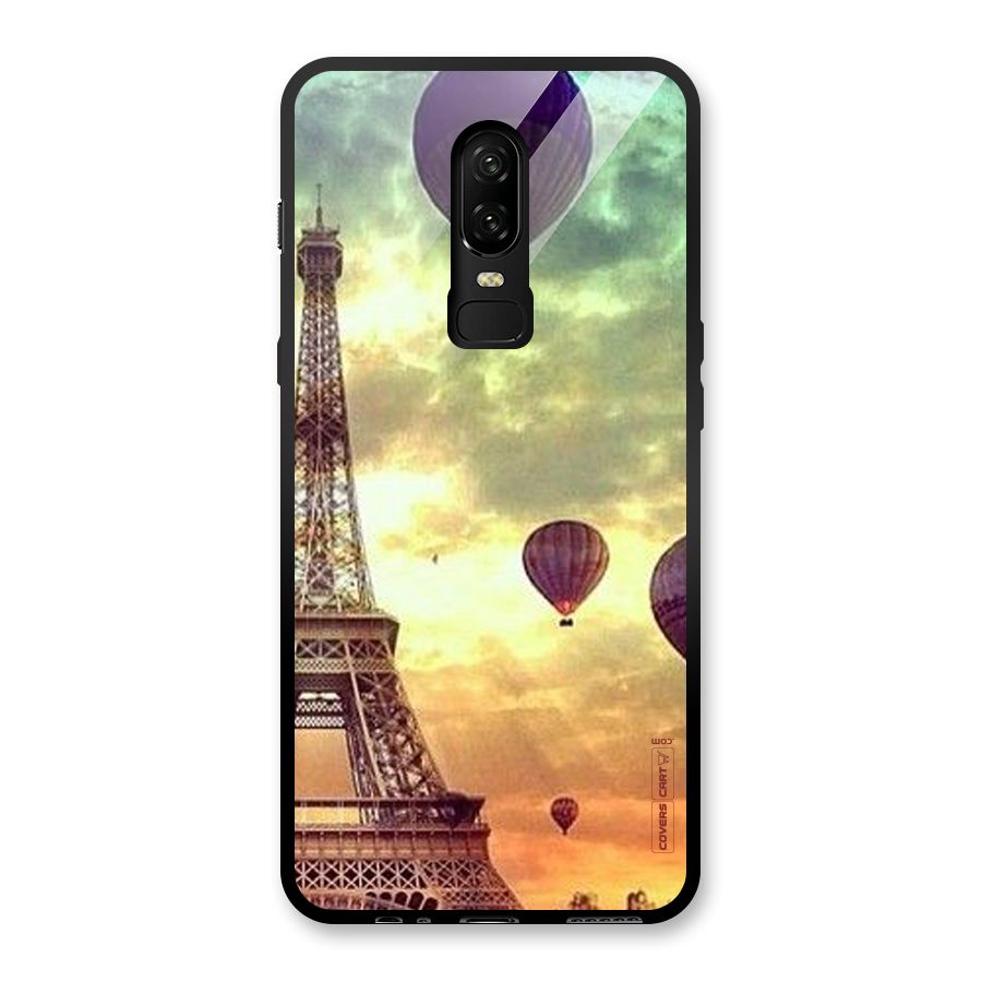 Artsy Hot Balloon And Tower Glass Back Case for OnePlus 6