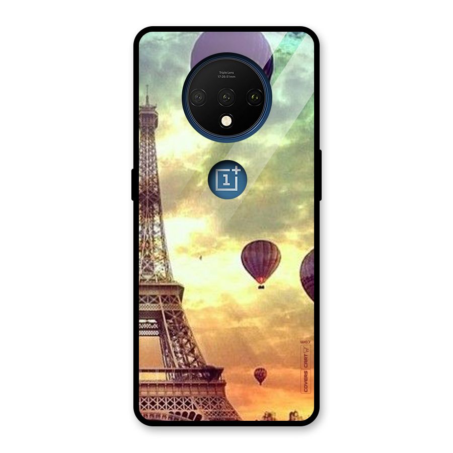 Artsy Hot Balloon And Tower Glass Back Case for OnePlus 7T