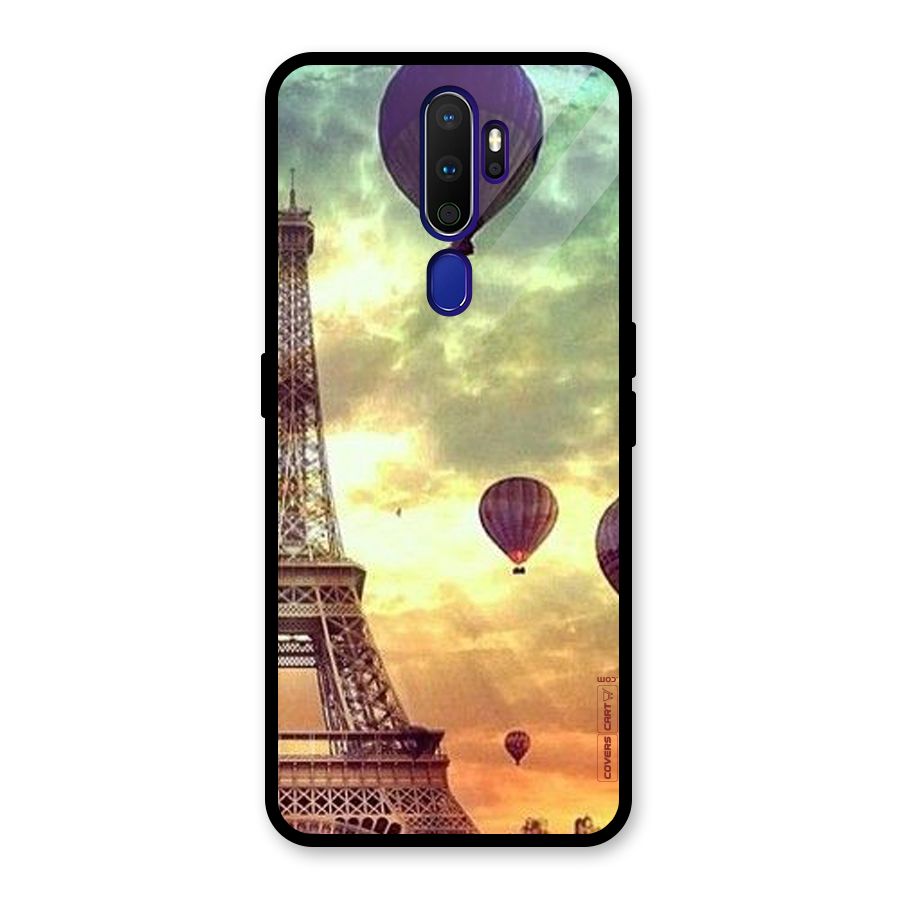 Artsy Hot Balloon And Tower Glass Back Case for Oppo A9 (2020)