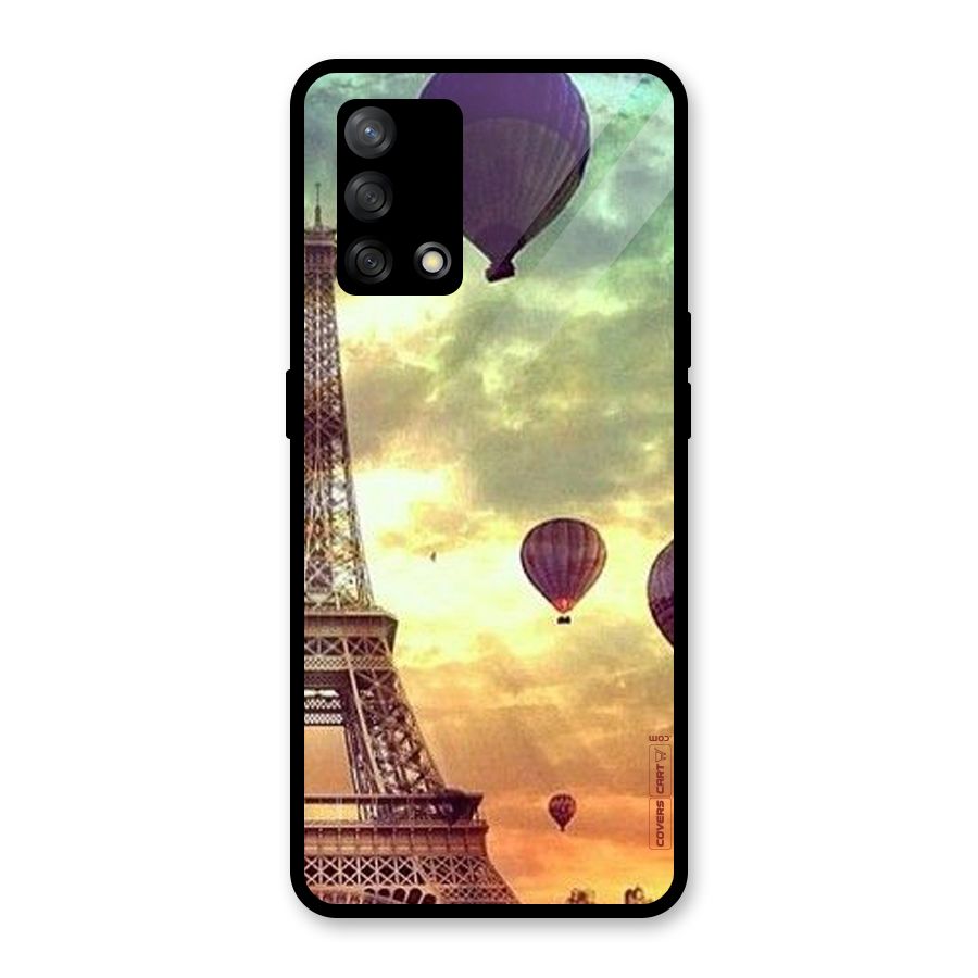 Artsy Hot Balloon And Tower Glass Back Case for Oppo F19