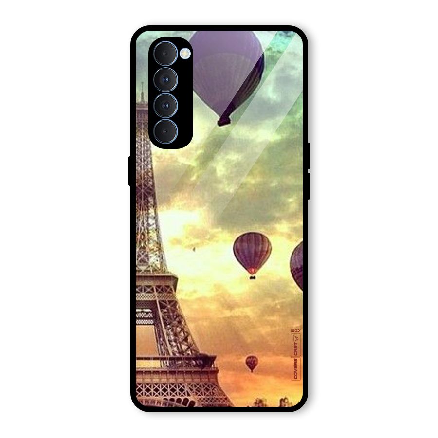 Artsy Hot Balloon And Tower Glass Back Case for Oppo Reno4 Pro
