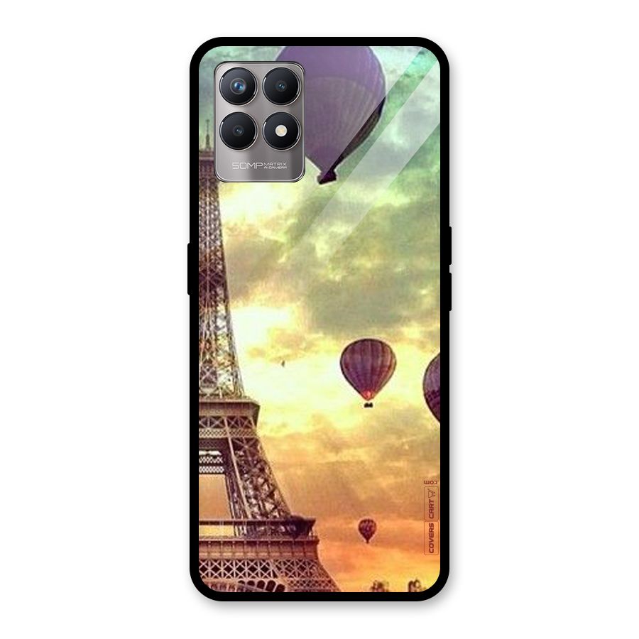 Artsy Hot Balloon And Tower Glass Back Case for Realme 8i