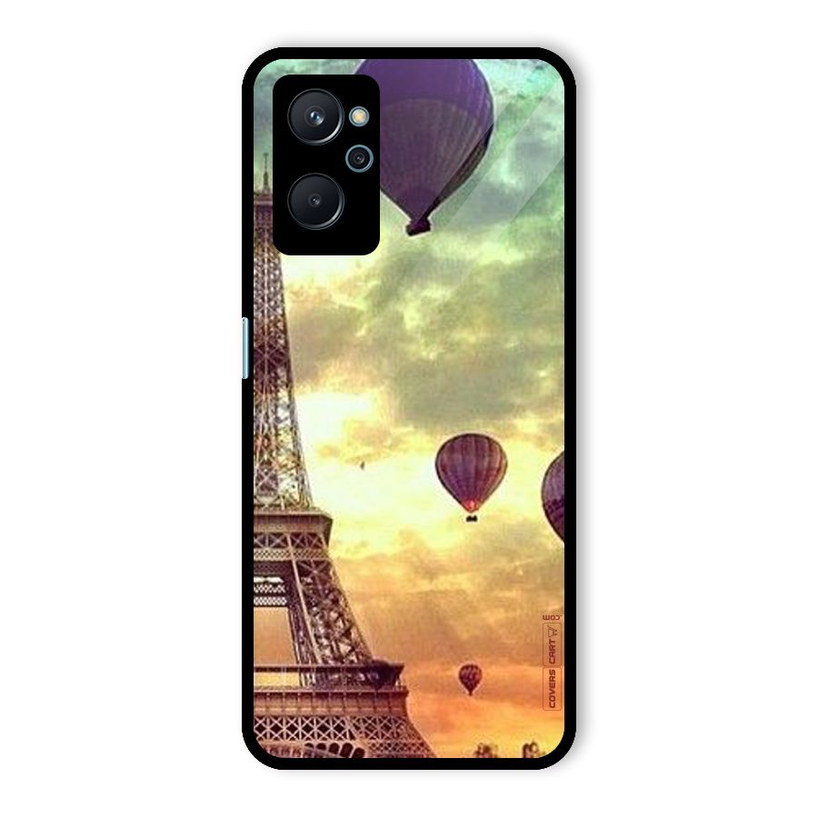 Artsy Hot Balloon And Tower Glass Back Case for Realme 9i