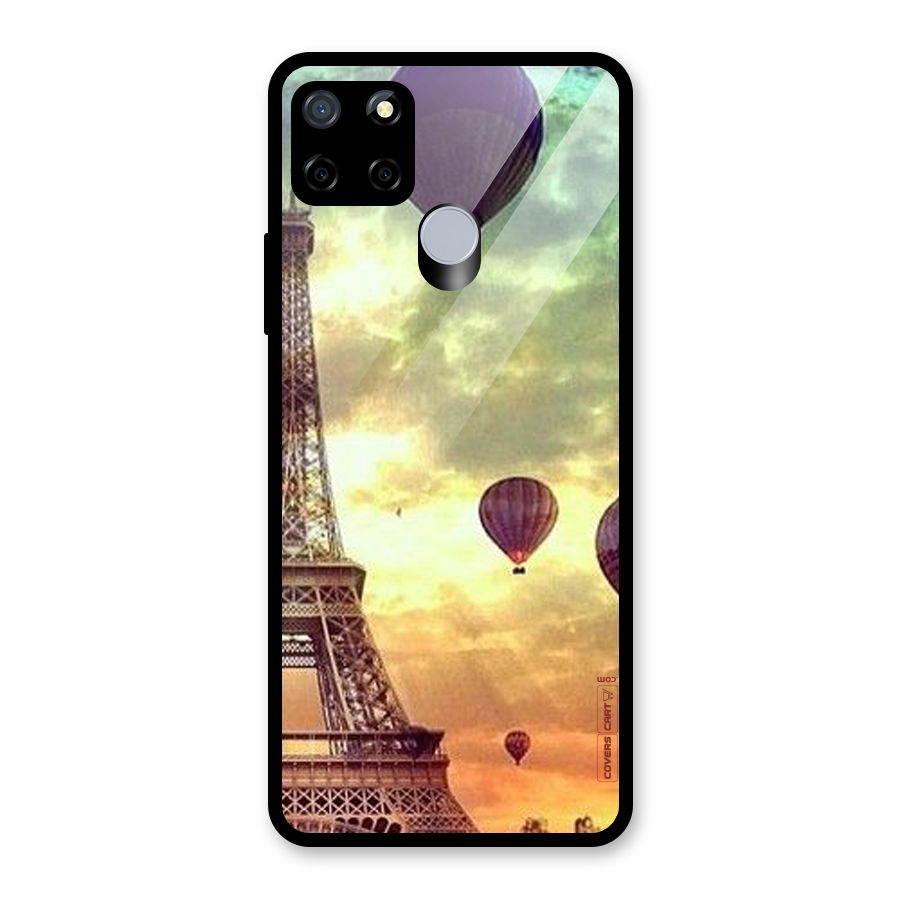 Artsy Hot Balloon And Tower Glass Back Case for Realme C15