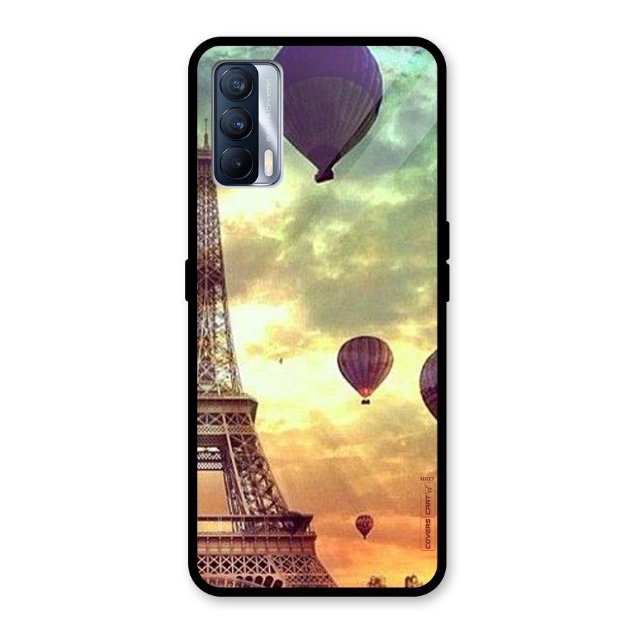 Artsy Hot Balloon And Tower Glass Back Case for Realme X7