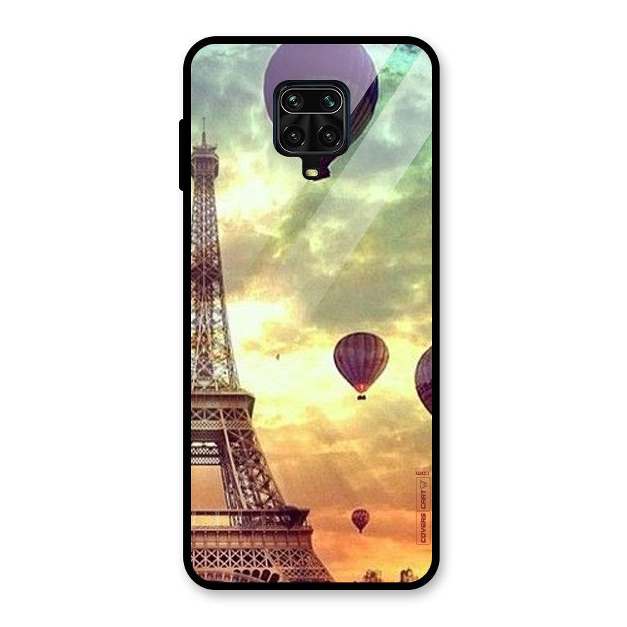 Artsy Hot Balloon And Tower Glass Back Case for Redmi Note 10 Lite